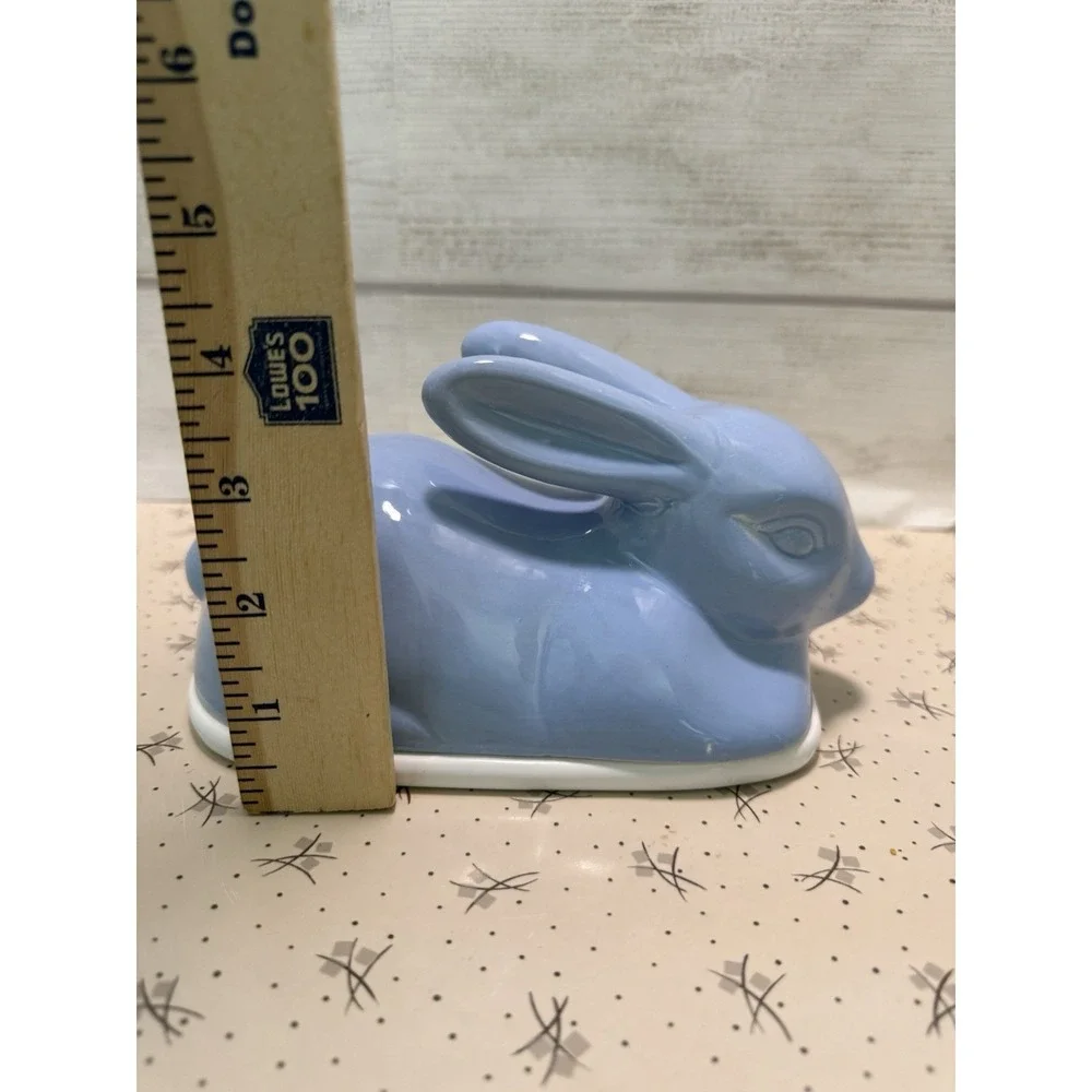 Arlington Designs Blue Bunny Covered‎ Serving Tray Butter Dish Easter Spring